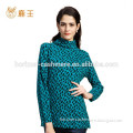 Fashion Pure Cashmere turtleneck Sweater, Unique Dot Printed Sweater